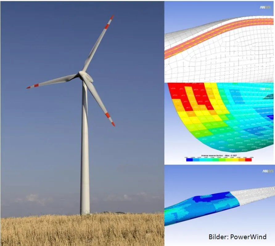 Rotorblattentwicklung mit Simulation (Bilder: PowerWind GmbH)