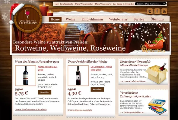Bild: Weihnachtswochen beim Weinkontor Oltmanns: Jede Woche eine besondere Rabatt-Aktion bis zum 21.12.2011