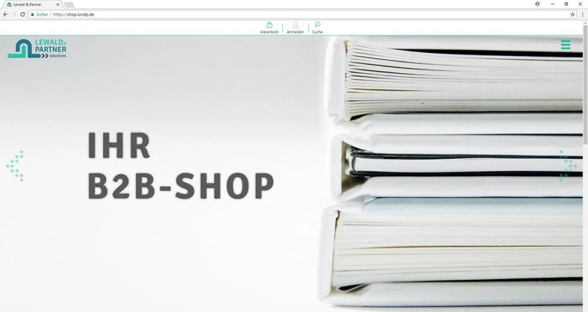Startseite des Lewald & Partner B2B-Shop für Grafik- und Druckzubehör