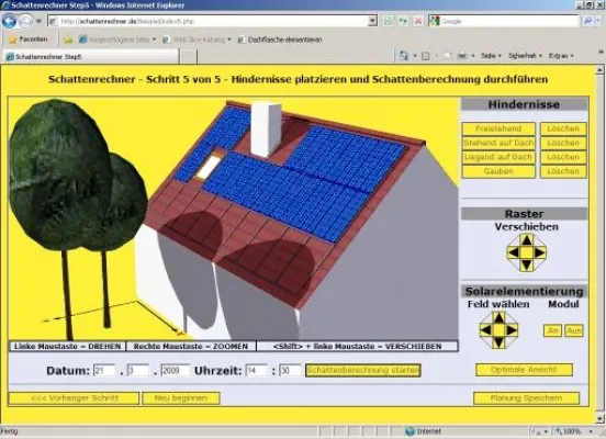 Bild: Online 3D-Schattensimulator für Photovoltaik-Planungen