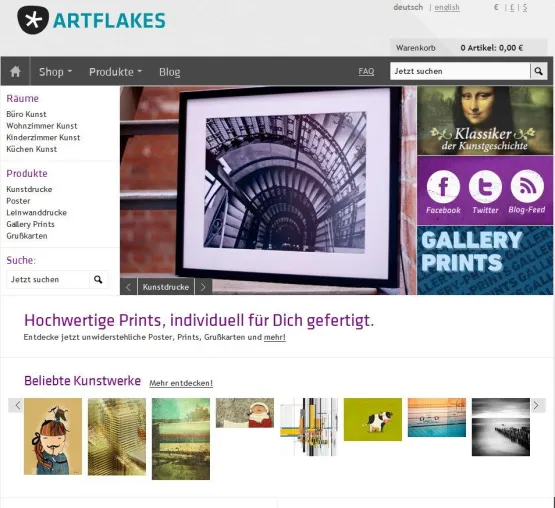 Bild: Die Mona Lisa für Zuhause – Mygall GmbH startet neue Print on Demand Plattform ARTFLAKES.com