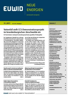 Bild: Röttgen enttäuscht über Aus für CCS-Projekt von Vattenfall - EUWID Neue Energien 31/2011 erschienen