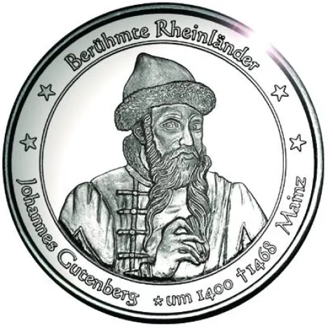 Bild: Johannes Gutenberg auf Rheintaler-Medaille