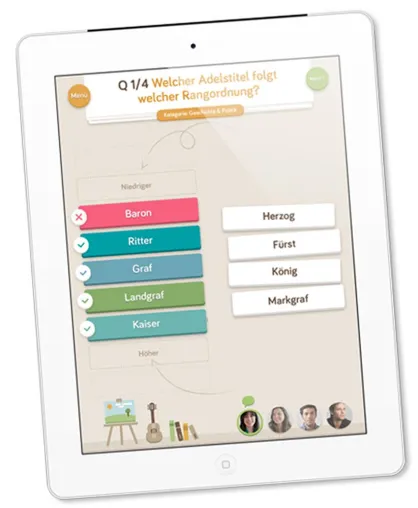 Bild: Neues Spiel für Besser-Quizzer: „9inLine“ Quiz App für iPad, iPad mini, iPhone 4,5 & 6.