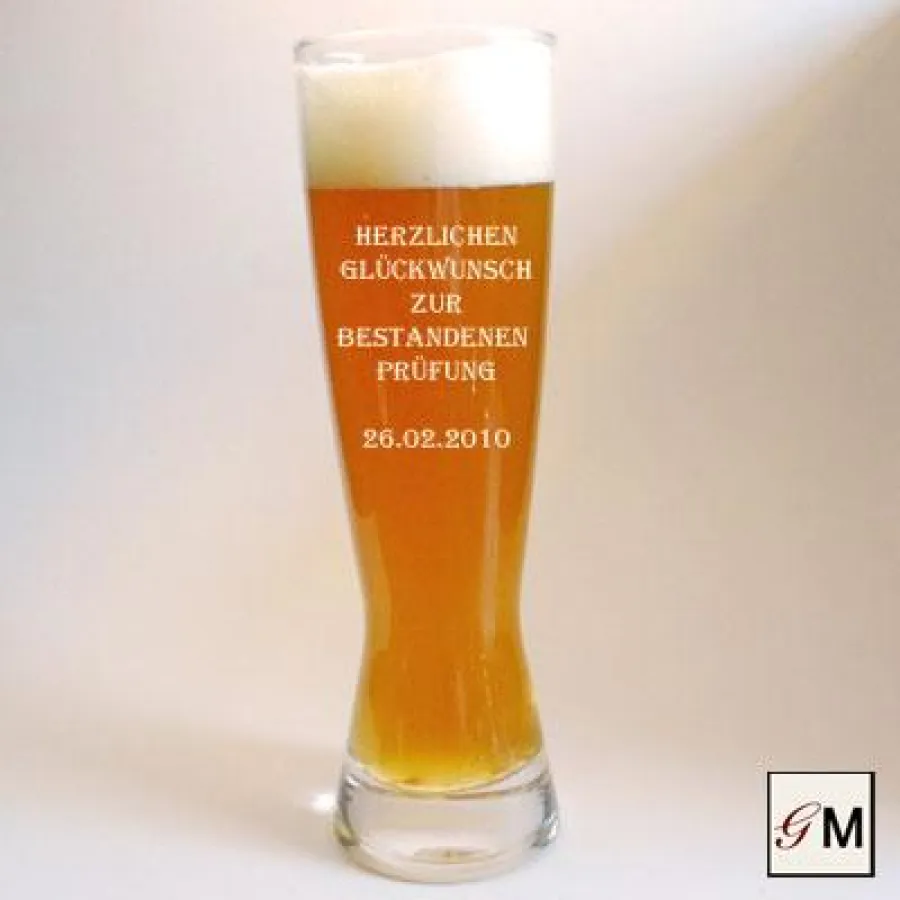 Weizenbierglas mit Gravur