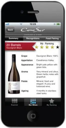 Bild: Mobiler Sommelier für Weineinkäufer - Chilenisches Weingut Cono Sur bringt kostenlose iPhone App auf den Markt
