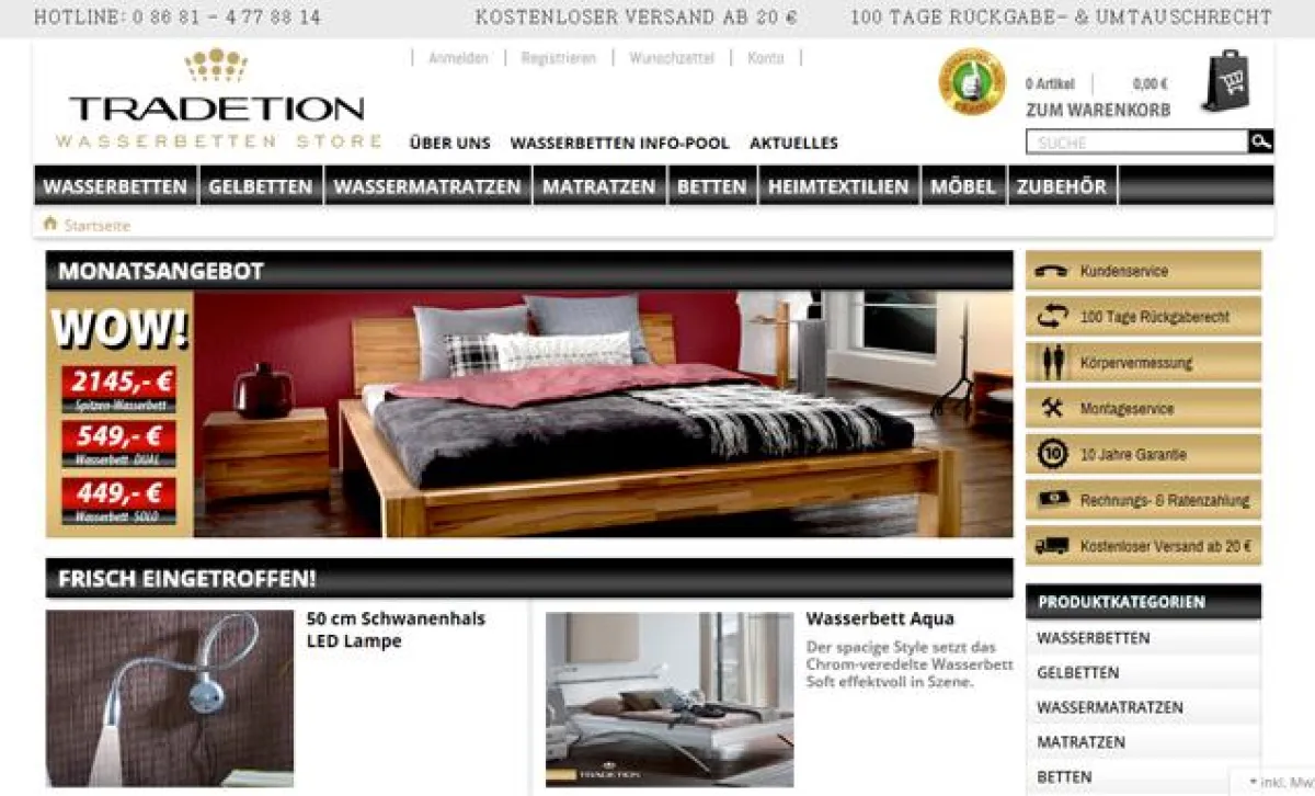 Wasserbetten Store im neuen Look