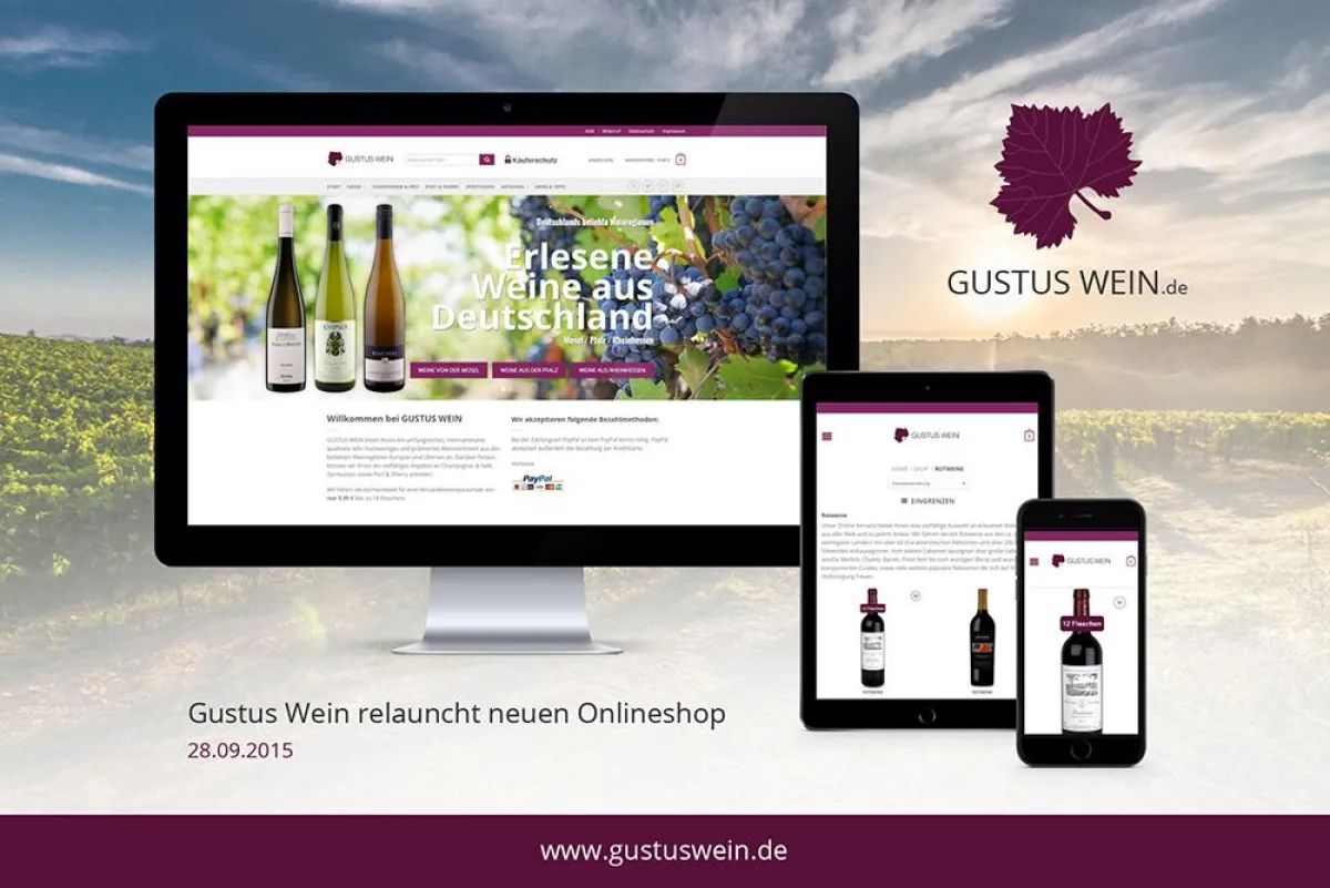 Gustus Wein (www.gustuswein.de) relauncht neuen Onlineshop