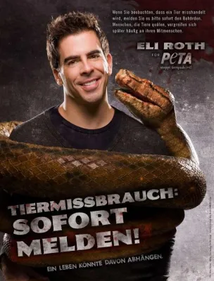 Bild: Eli Roth setzt sich mit PETA gegen Tierquälerei ein / Regisseur und Schauspieler dreht Werbespot