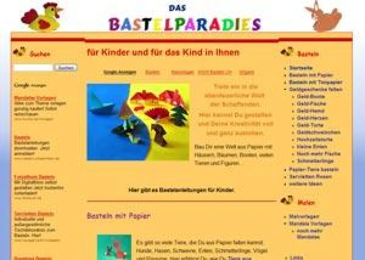 Startseite von basteln-gestalten.de
