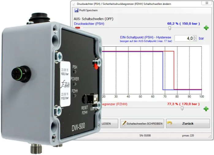Bild: DW500: Elektronischer Sicherheitsdruckbegrenzer mit integrierter Druckwächterfunktion