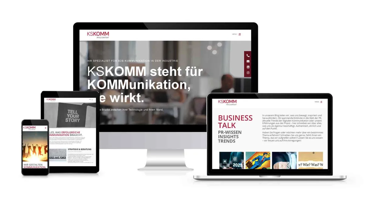 Die neue Website von KSKOMM präsentiert sich mit einem frischen Design, gestrafften Inhalten und ein (© KSKOMM)