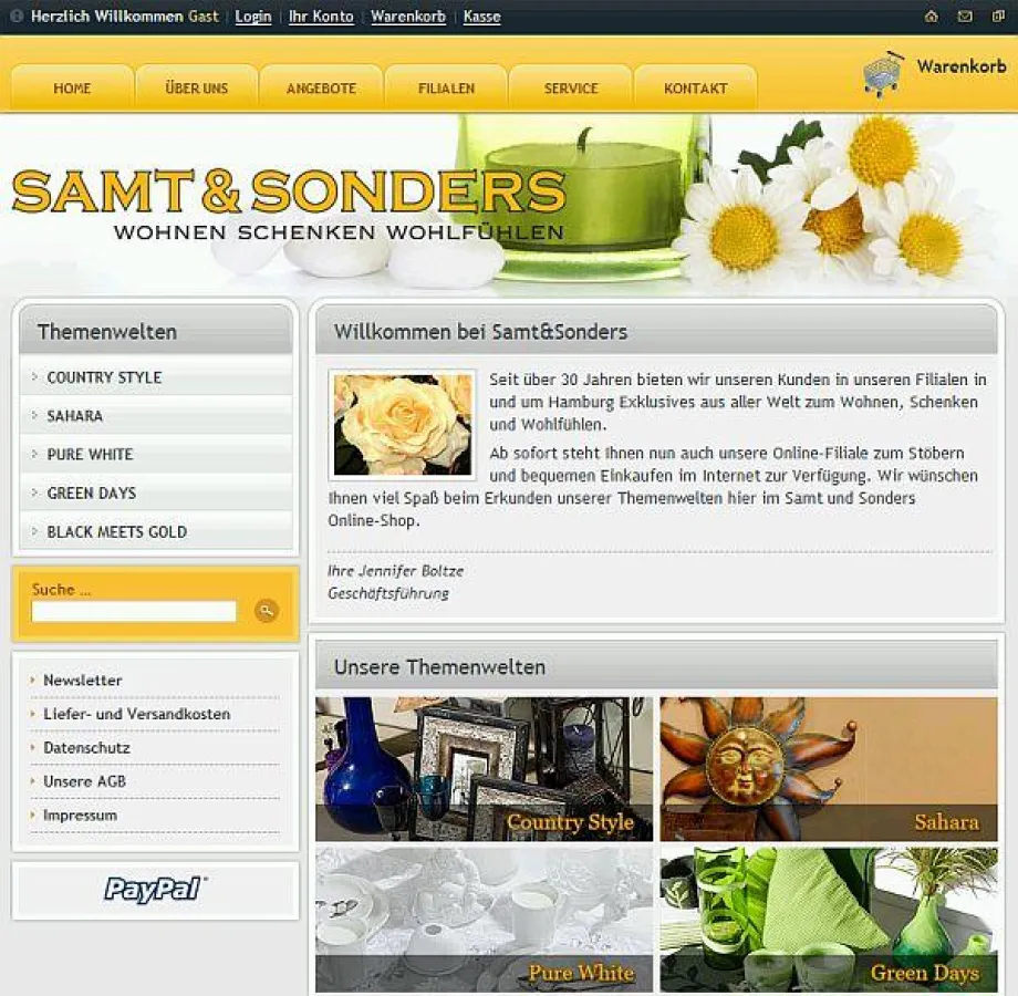 Das Hamburger Handelshaus Samt & Sonders ist jetzt mit einem eigenen Onlineshop im Internet präsent.