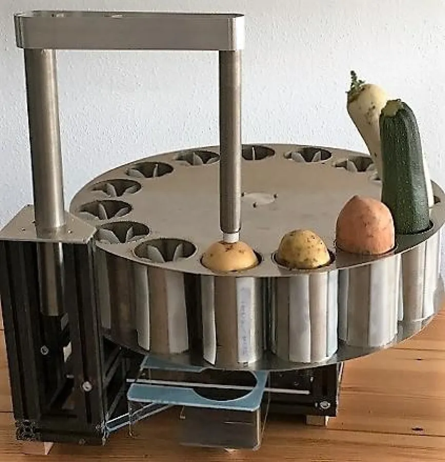 Der CurlieMaker ist vielseitig einsetzbar. Verschiedene Früchte und Gemüse können verarbeitet werden