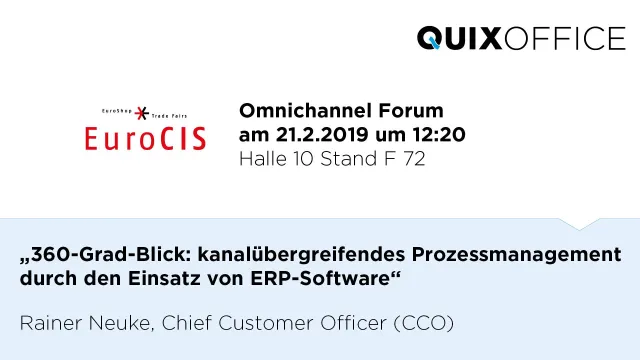 Bild: WEIL SCHNELLIGKEIT DAS A & O IST. QUIX auf der EuroCIS 2019.