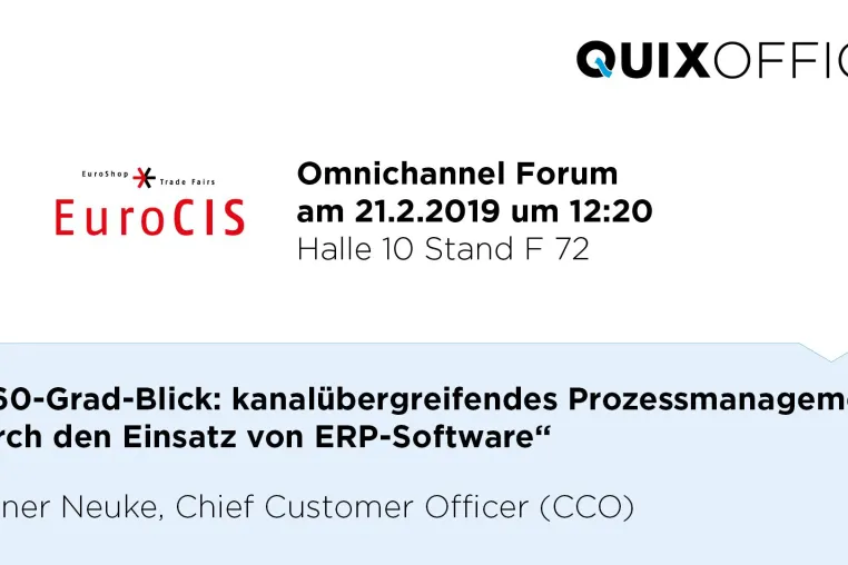 Bild: WEIL SCHNELLIGKEIT DAS A & O IST. QUIX auf der EuroCIS 2019.