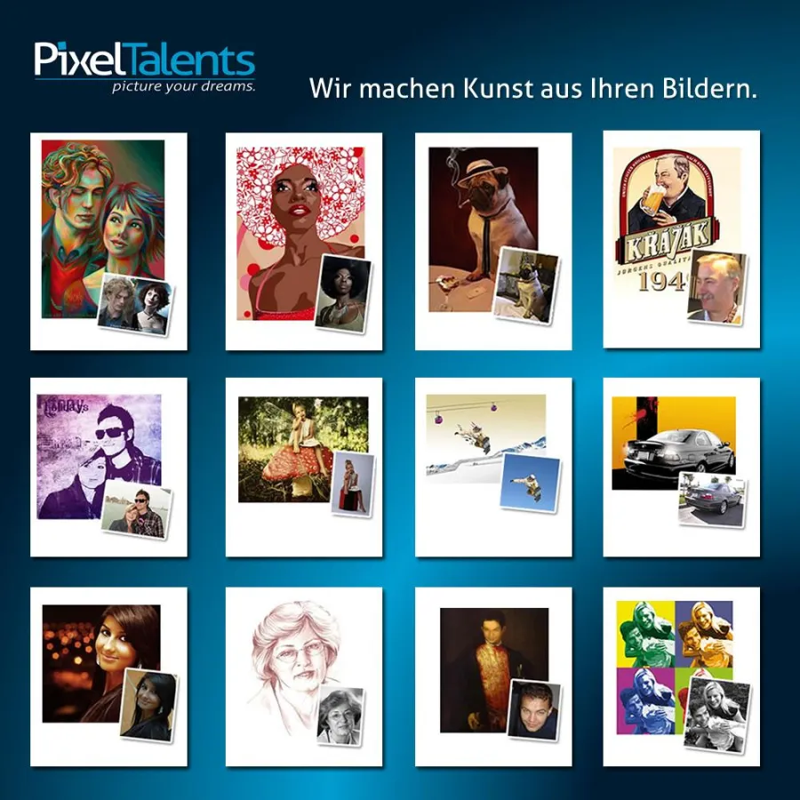Beispiele für die Angebote von PixelTalents