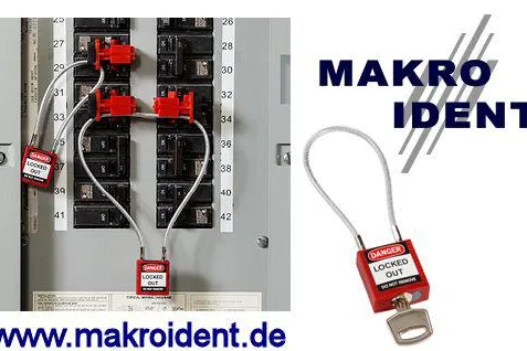 Bild: Sicherheitsschlösser mit Kabelbügel zur Trennung von Energiequellen