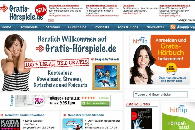 Bild: Täglich ein neues kostenloses Hörspiel oder Hörbuch auf Gratis-Hörspiele.de