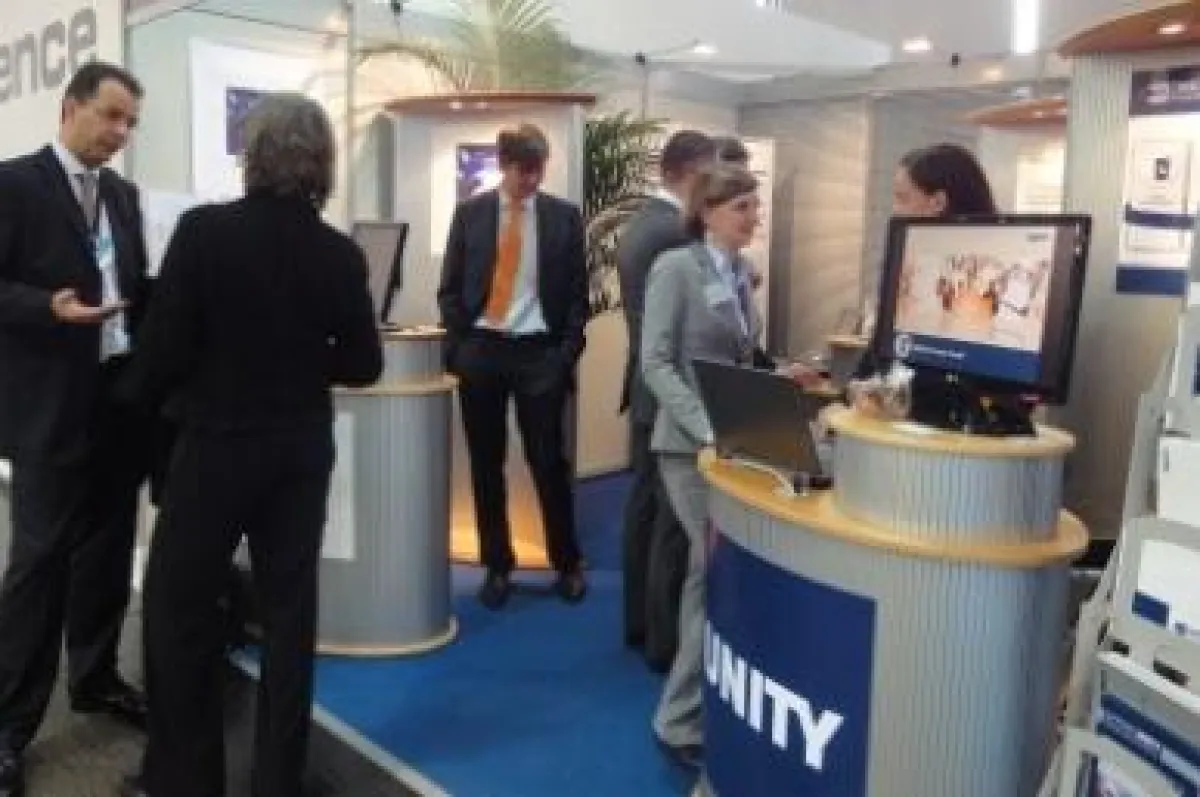 Messestand der UNITY auf der CeBIt 2011
