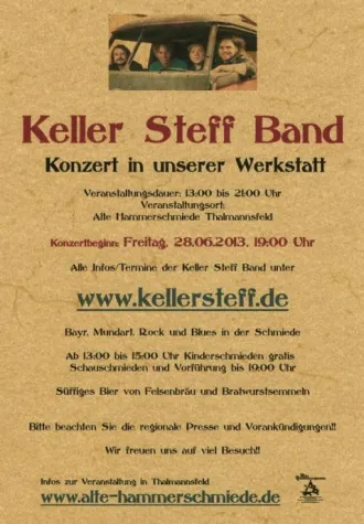 Bild: Werkstatttour der Keller Steff Band Konzert am 28.06.2013, 19 Uhr in Thalmannsfeld