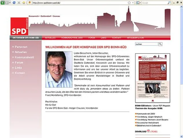 Bild: Alienus Mediaconsulting realisiert neuen Internet-Auftritt der SPD Bonn-Süd / Kommunalpolitik im Netz