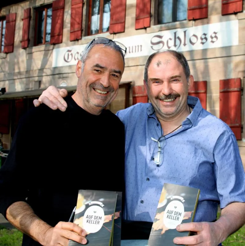 (Foto: HJKrieg, hl-studios, Erlangen): Tommie Goerz mit Fritz Klein vom Gasthaus
