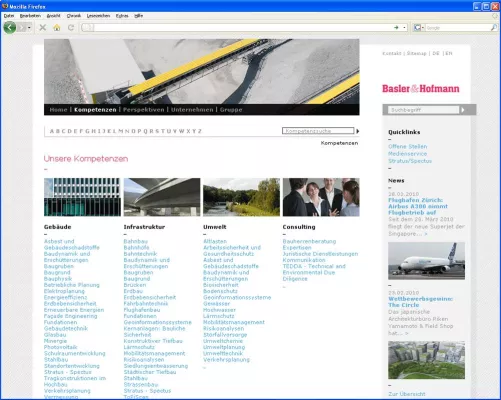 Das Ingenieur-, Planungs- und Beratungsunternehmen Basler & Hofmann baut auf TYPO3 und die Agentur snowflake Bild: Das Ingenieur-, Planungs- und Beratungsunternehmen Basler & Hofmann baut auf TYPO3 und die Agentur snowflake