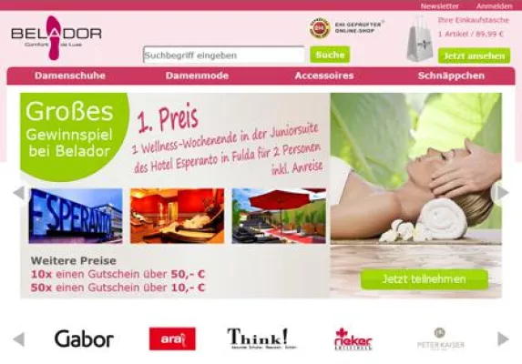 Bild: Eröffnungs-Gewinnspiel beim Schuhversand Belador