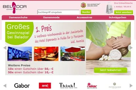 Bild: Eröffnungs-Gewinnspiel beim Schuhversand Belador
