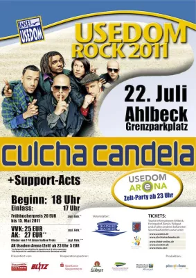 CULCHA CANDELA rocken die Sonneninsel am 22. Juli 2011 bei USEDOM ROCK Bild: CULCHA CANDELA rocken die Sonneninsel am 22. Juli 2011 bei USEDOM ROCK