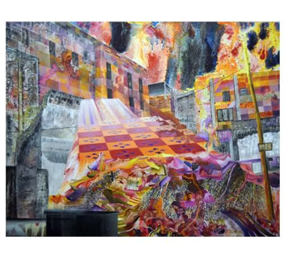 Wolfgang Zandt |Apokalypt Strom | 155 x 200 cm | Mischtechnik auf Leinwand | 2009