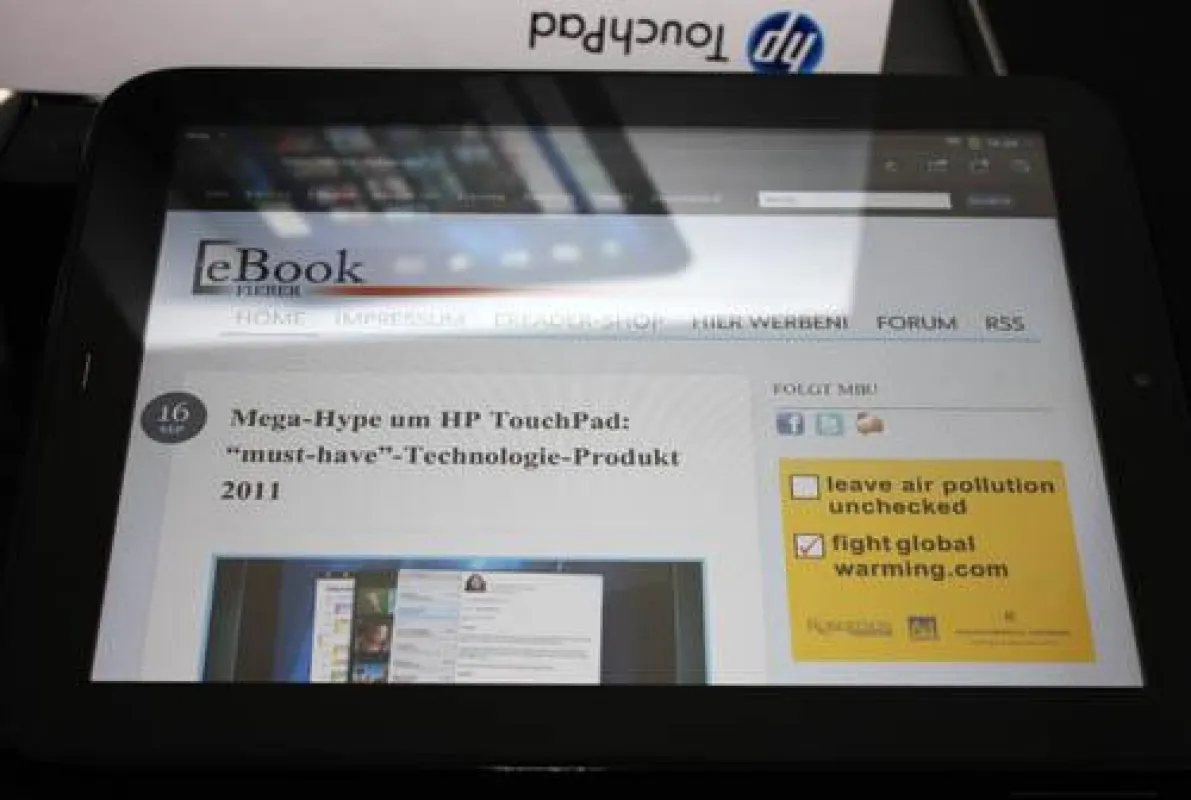 eBook-Fieber.de auf dem HP TouchPad