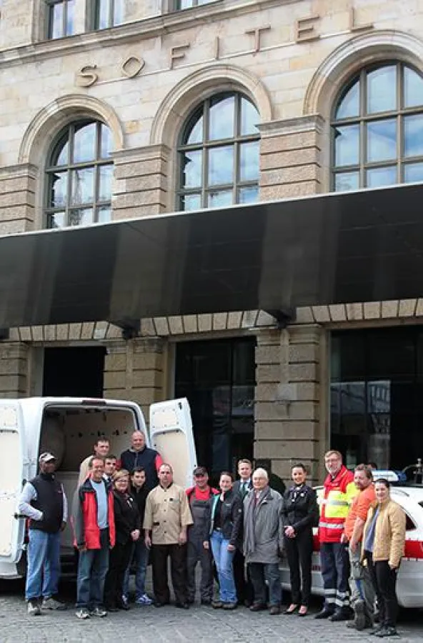 Organisatoren und Helfer der Bettenspende