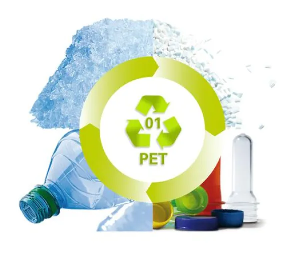 Bild: Bewährte Recyclingtechnologie ermöglicht, dass PET-Flaschen wieder zu PET-Flaschen werden