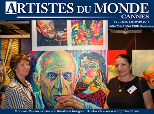 Bild: Margarita Kriebitzsch bei ARTISTES DU MONDE Cannes - ein Treffen mit Marina Picasso, Enkelin von Pablo Picasso