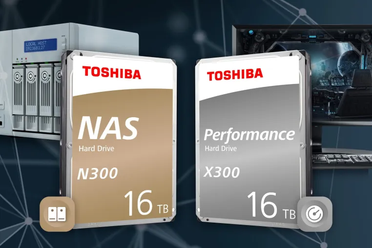 Toshiba präsentiert Festplattenserien N300 und X300 mit 16TB Speicherkapazität Bild: Toshiba präsentiert Festplattenserien N300 und X300 mit 16TB Speicherkapazität