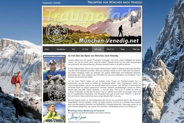 Bild: Neue Infowebsite für Weitwanderer und Alpintrekker zum "Traumpfad München-Venedig"