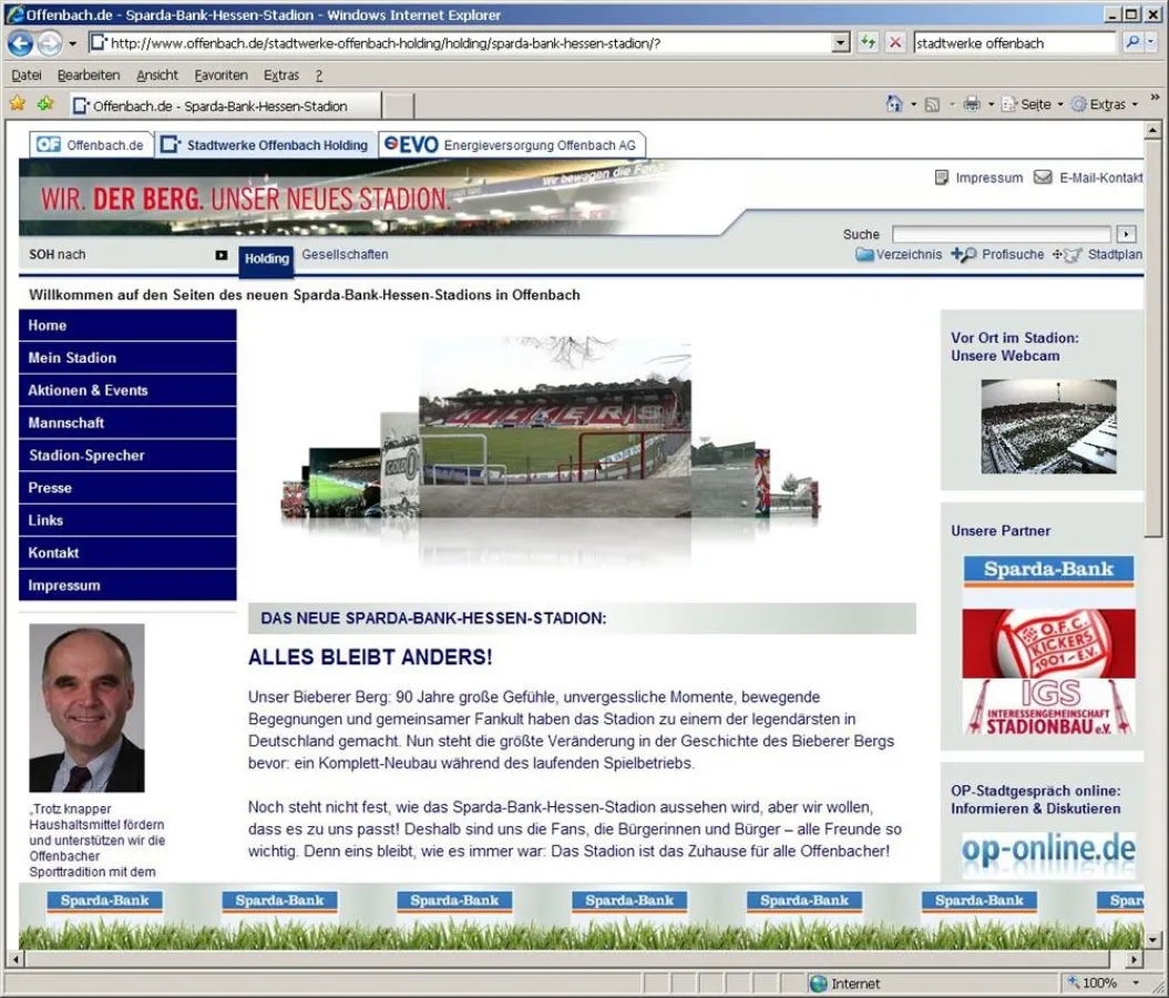 Unter www.stadion-bieberer-berg.de können sich Fans und Interessierte über den Bau des Sparda-Bank-Hessen-Stadions informieren.