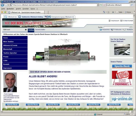 Anstoß für die neue Website / Stadion-Neubau Bieberer Berg online verfolgen Bild: Anstoß für die neue Website / Stadion-Neubau Bieberer Berg online verfolgen