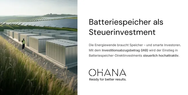 Bild: Batteriespeicher & Steuervorteile: Mit dem IAB clever investieren und die Energiewende stärken