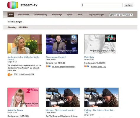 Bild: Mediatheken - Das neue Portal stream-tv.de bündelt Angebote der TV-Sender