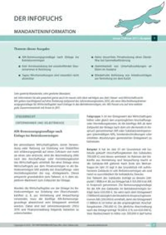 Der Infofuchs | Mandanteninformation Januar und Februar 2011