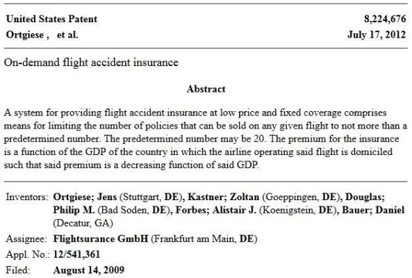 Bild: Flightsurance erhält Patentschutz für Reiseversicherung der nächsten Generation in den USA