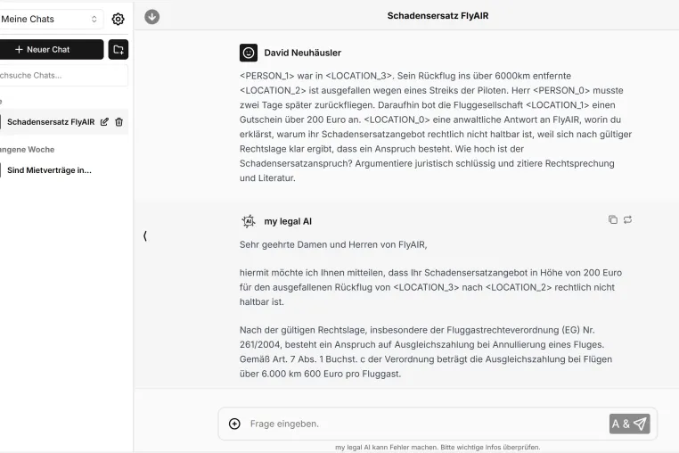 Markteinführung: my legal AI – Der smarte juristische KI-Chat für deutsches Recht Bild: Markteinführung: my legal AI – Der smarte juristische KI-Chat für deutsches Recht