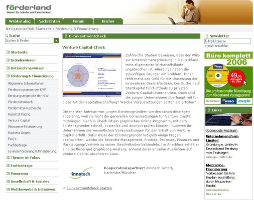 Venture Capital-Check auf förderland – schnell, kostenlos und anonym Bild: Venture Capital-Check auf förderland – schnell, kostenlos und anonym