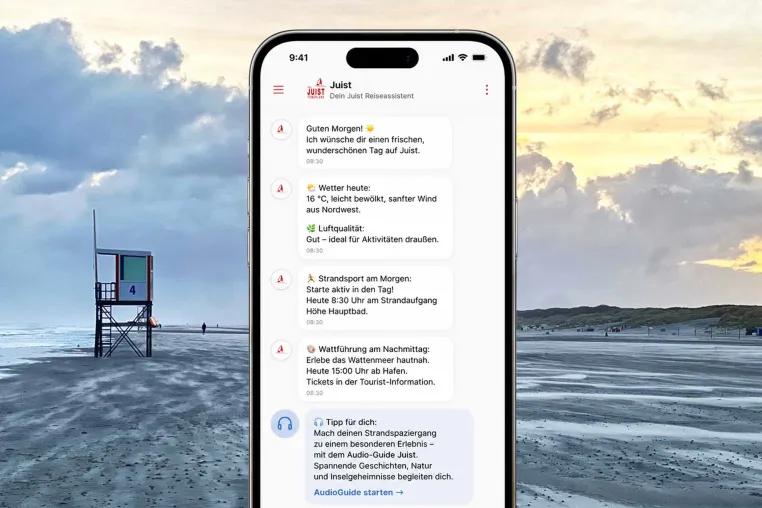 Bild: Juist setzt auf KI-gestützten Gästeservice: jungniemeyer entwickelt digitalen Reiseagenten