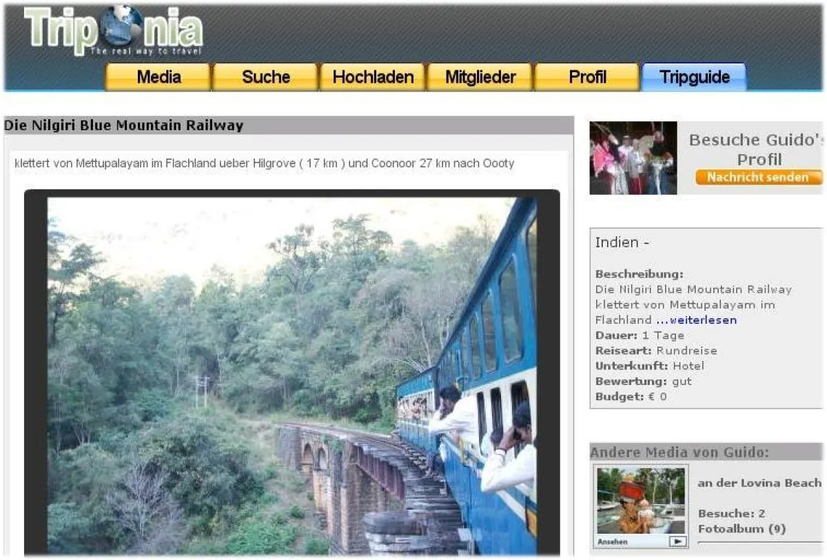 Reise eines Triponia Mitglieds