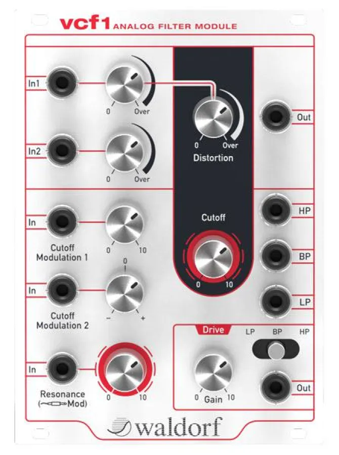 Der vcf1 ist ein Waldorf Analog-Filter für das Eurorack-System