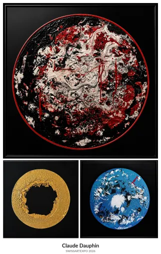 Bild: CLAUDE DAUPHIN zeigt seine faszinierende Welt aus Farbe und Textur an der SWISSARTEXPO 2026